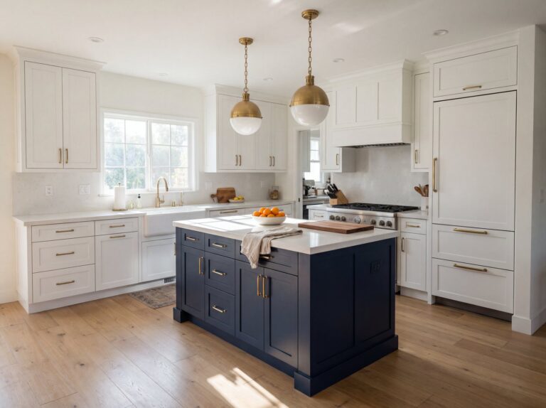 Navy and Brass kitchen design concept