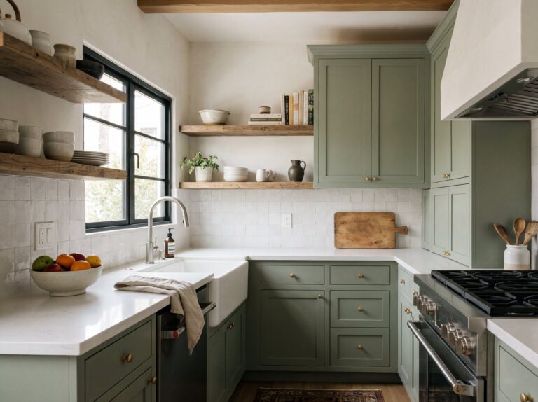 Sage Shaker kitchen design concept
